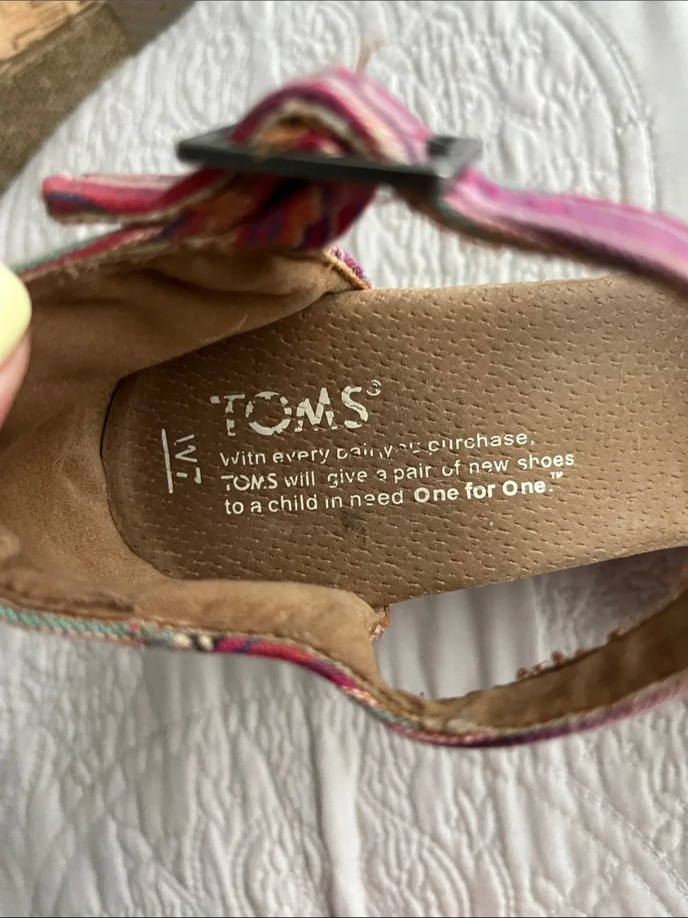 TOMS Sienna Women's Canvas Wedge Sandals Boho Festival Summer